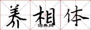 周炳元養相體楷書怎么寫