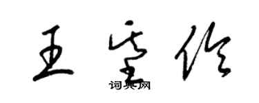 梁錦英王基伶草書個性簽名怎么寫
