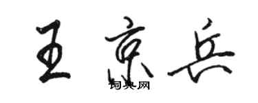 駱恆光王京兵行書個性簽名怎么寫