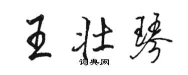 駱恆光王壯琴行書個性簽名怎么寫