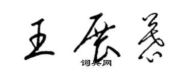 梁錦英王展慕草書個性簽名怎么寫