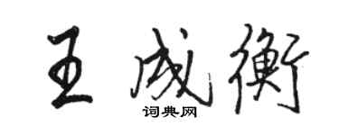 駱恆光王成衡行書個性簽名怎么寫
