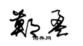 朱錫榮鄭盈草書個性簽名怎么寫