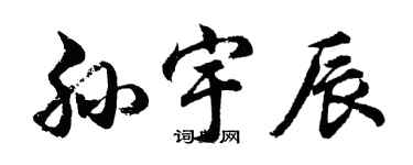 胡問遂孫宇辰行書個性簽名怎么寫