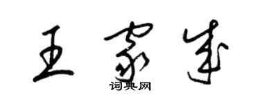 梁錦英王家成草書個性簽名怎么寫