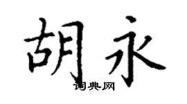 丁謙胡永楷書個性簽名怎么寫