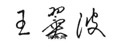 駱恆光王翼波草書個性簽名怎么寫