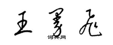 梁錦英王曼飛草書個性簽名怎么寫