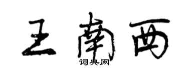 曾慶福王南西行書個性簽名怎么寫