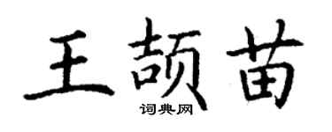 丁謙王頡苗楷書個性簽名怎么寫