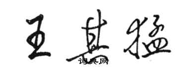 駱恆光王其猛行書個性簽名怎么寫