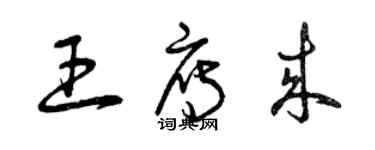 曾慶福王雁來草書個性簽名怎么寫