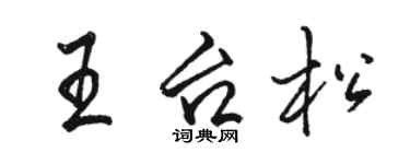 駱恆光王台松行書個性簽名怎么寫