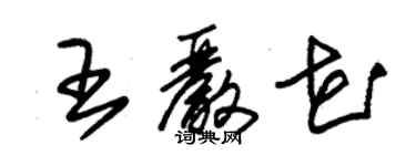 朱錫榮王嚴花草書個性簽名怎么寫