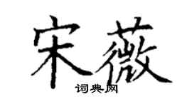 丁謙宋薇楷書個性簽名怎么寫