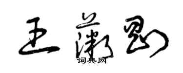 曾慶福王薇剛草書個性簽名怎么寫