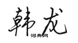 駱恆光韓龍行書個性簽名怎么寫