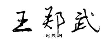 曾慶福王鄭武行書個性簽名怎么寫