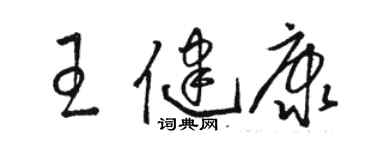 駱恆光王健康草書個性簽名怎么寫