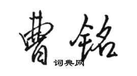 駱恆光曹銘行書個性簽名怎么寫