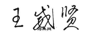 駱恆光王威賢草書個性簽名怎么寫