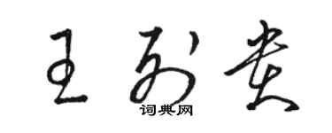 駱恆光王列貴草書個性簽名怎么寫