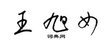 梁錦英王旭女草書個性簽名怎么寫