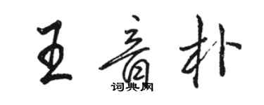 駱恆光王音朴行書個性簽名怎么寫
