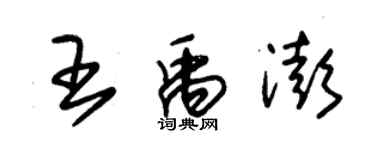 朱錫榮王禹澎草書個性簽名怎么寫