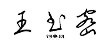 梁錦英王書密草書個性簽名怎么寫