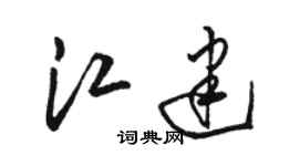 駱恆光江建草書個性簽名怎么寫