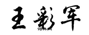 胡問遂王彩軍行書個性簽名怎么寫