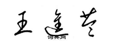 梁錦英王進苓草書個性簽名怎么寫