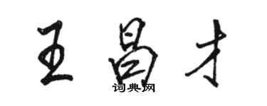 駱恆光王昌才行書個性簽名怎么寫