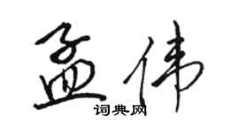 駱恆光孟偉行書個性簽名怎么寫