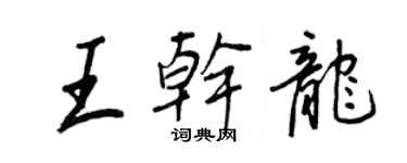 王正良王乾龍行書個性簽名怎么寫