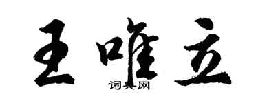 胡問遂王唯立行書個性簽名怎么寫