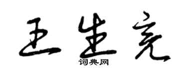 曾慶福王生亮草書個性簽名怎么寫