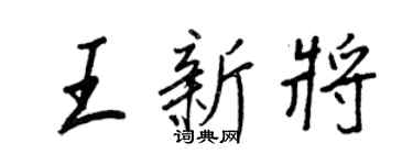王正良王新將行書個性簽名怎么寫