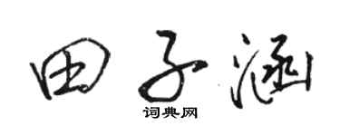 駱恆光田子涵行書個性簽名怎么寫