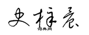梁錦英史梓晨草書個性簽名怎么寫
