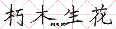 駱恆光朽木生花楷書怎么寫