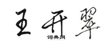 駱恆光王開翠行書個性簽名怎么寫