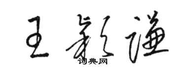 駱恆光王穎謙草書個性簽名怎么寫