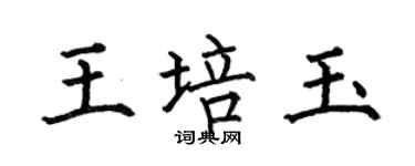 何伯昌王培玉楷書個性簽名怎么寫