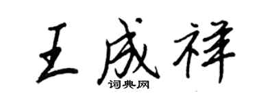 王正良王成祥行書個性簽名怎么寫