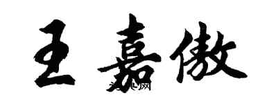 胡問遂王嘉傲行書個性簽名怎么寫