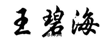 胡問遂王碧海行書個性簽名怎么寫
