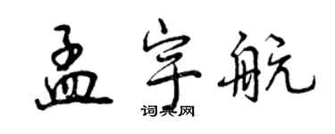 曾慶福孟宇航行書個性簽名怎么寫