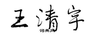 曾慶福王清宇行書個性簽名怎么寫